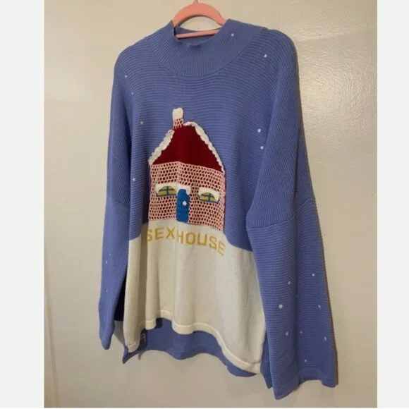 RARE Fashion Brand Company Penelope Gazin "Sex House" Knit Sweater - Picture 2 of 6